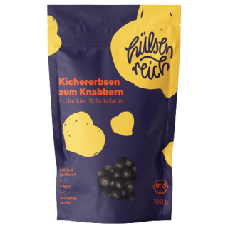 Hülsenreich Knabber Kichererbsen in dunkler Schokolade Bio 100g