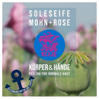Koje Seifenmanufaktur Solseife Mohn+Rose, Körper & Hände 50g