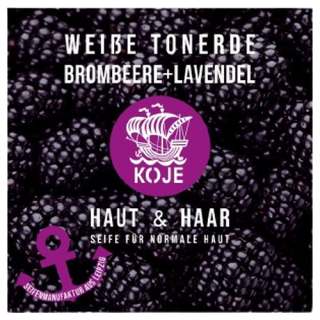 Koje Seifenmanufaktur Weiße Tonerde Brombeere+Lavendel, Haut & Haar 50g