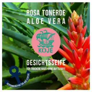 Koje Seifenmanufaktur Rosa Tonerde Aloe Vera, Gesichtsseife 60g