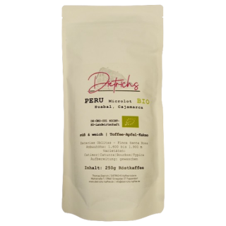 Dietrichs Kaffeerösterei Kaffee Peru Bio 250g ganze Bohne